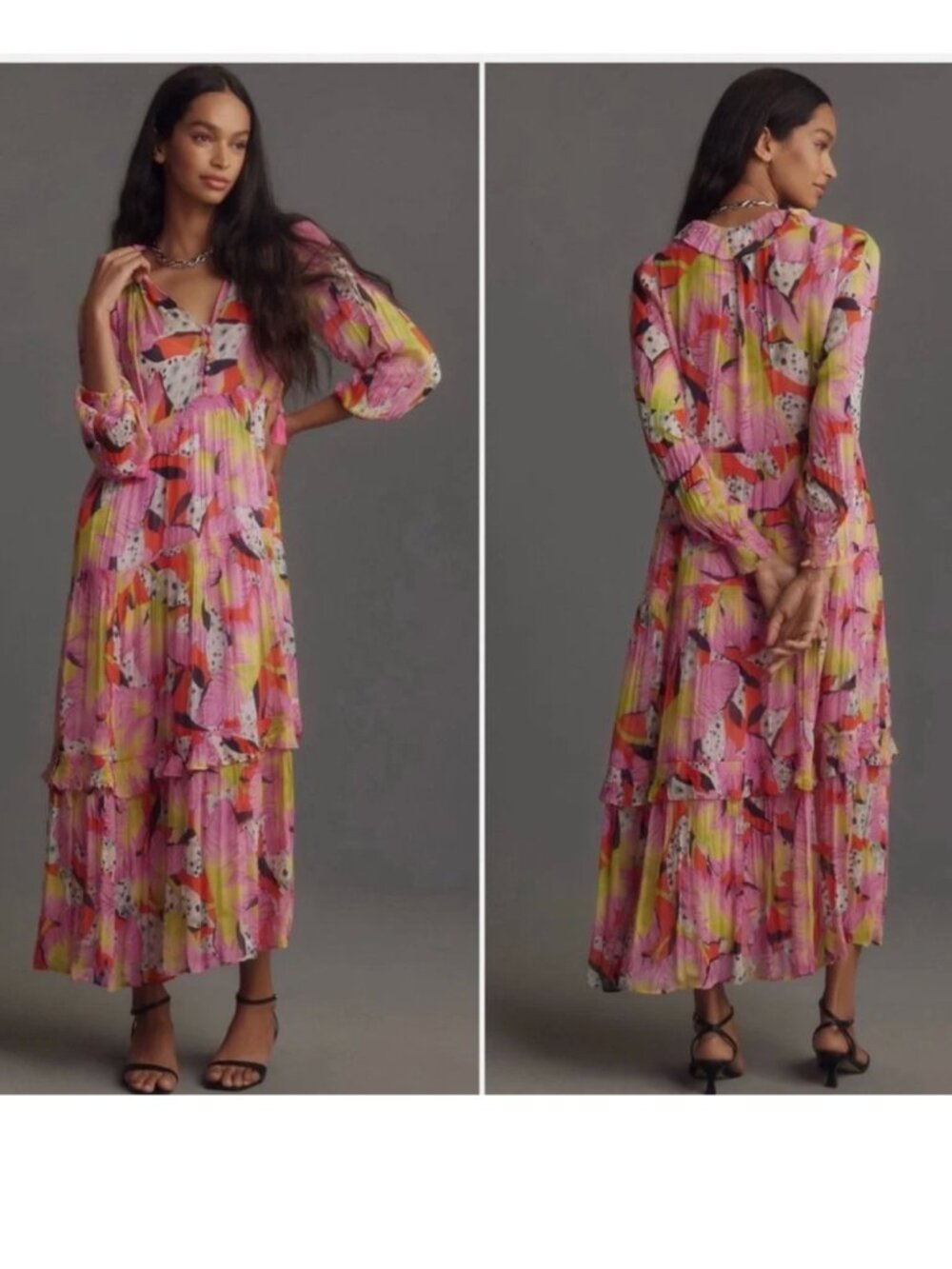 Anthropologie The Marais Printed Chiffon Maxi Dress. NWOT